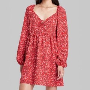 Woman's Wild Fable Red Floral Dress (Size M)